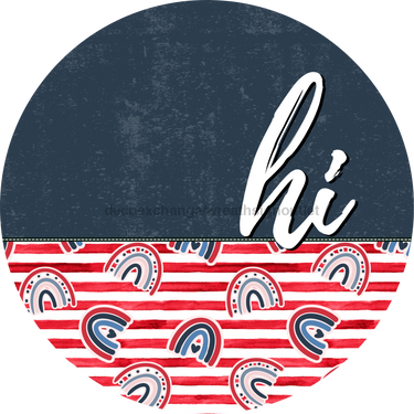 Patriotic Door Hanger Hi Dco - 01524 - Dh 18’ Round Wood